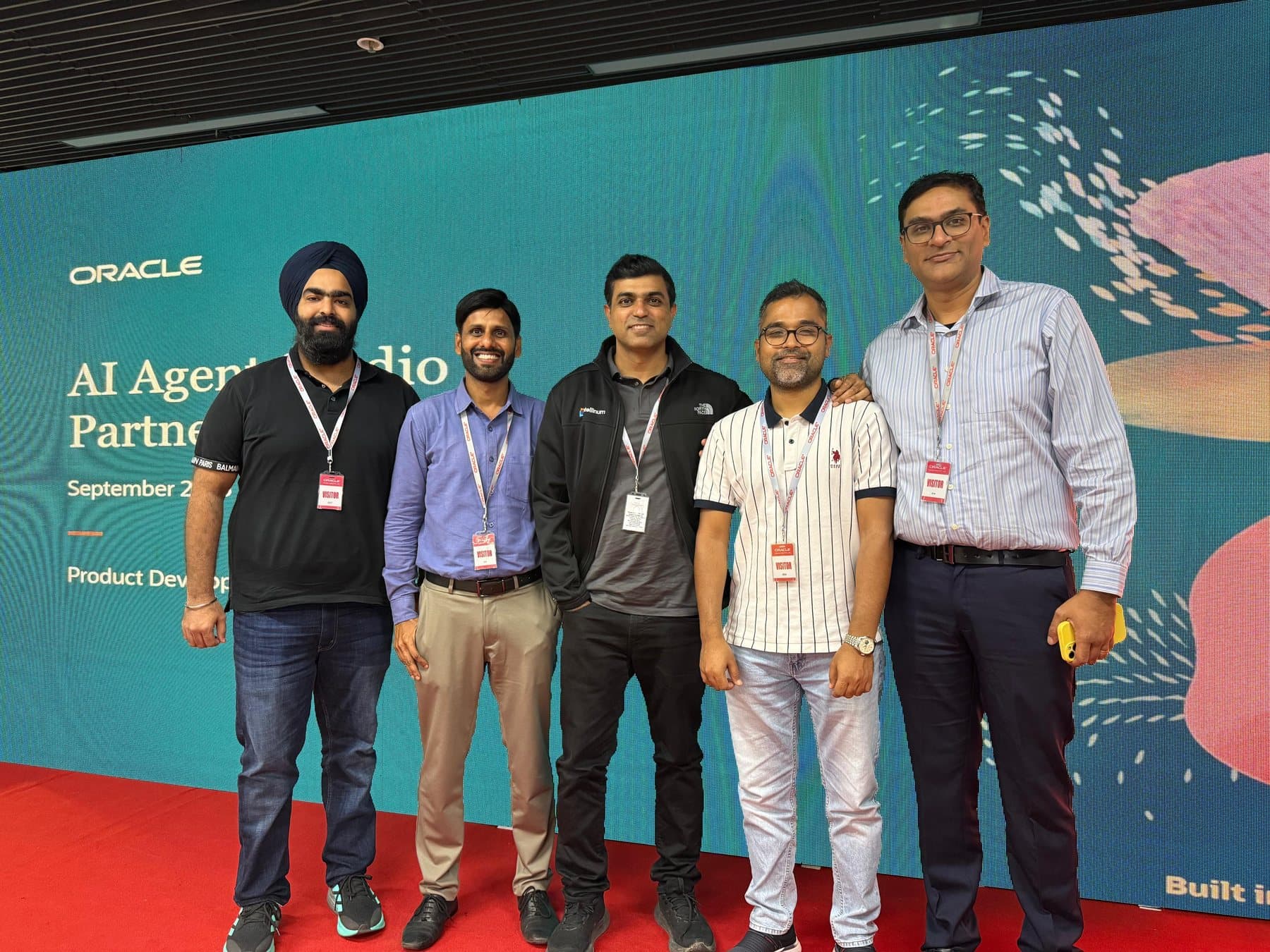Partners at an Oracle AI Agent Studio session at an Oracle office